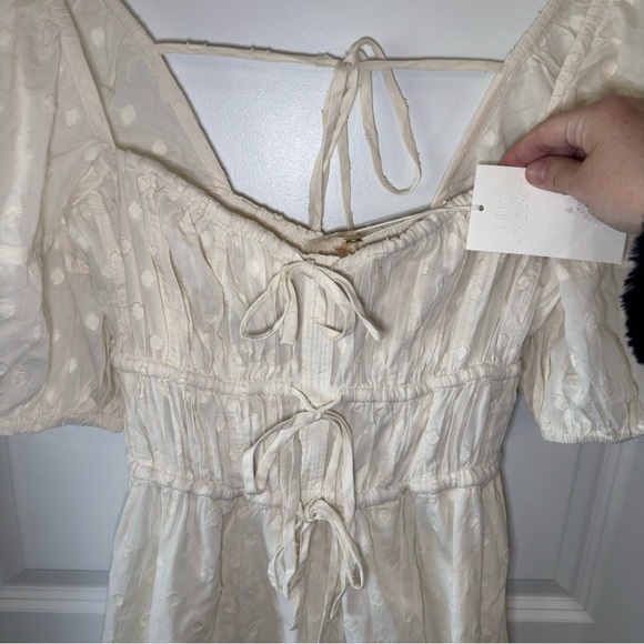 Ulla Johnson Palma Crochet Trimmed Fil Coupe Cotton Midi Dress in Pristine - Picture 8 of 16